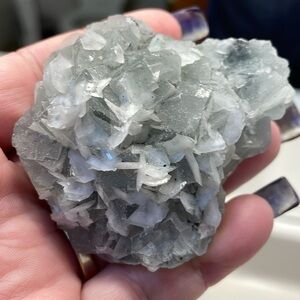 raw Crystal cluster-specimen- genuine green  fluorite w/ sugar calcite